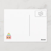 Kawaii Cake Pink Rainbow Sprinkles Fun Dessert Briefkaart (Achterkant)