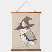 Kawaii Calico Cat Speel een heks Hangend Wandkleed (Voorkant)