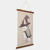 Kawaii Calico Cat Speel een heks Hangend Wandkleed (Gebogen)