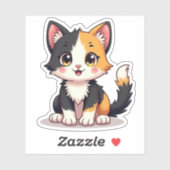 Kawaii Calico Cat Sticker – Schattigee kunst voor  (Vel)