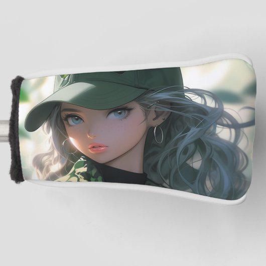 Kawaii camouflage militaire jager boor anime meisj golfheadcover (Voorkant)