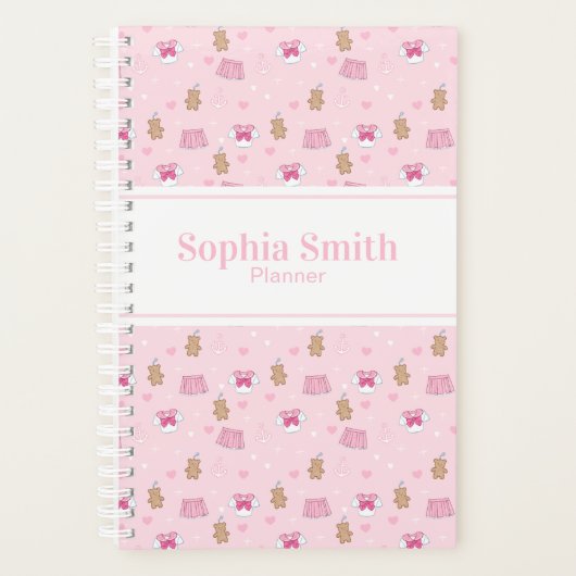 "Kawaii Campus" Preppy Personalized Planner (Voorkant)