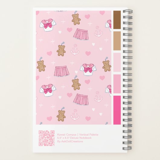 Kawaii Campus Vertical Palette Notebook Notitieboek (Achterkant)