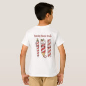 Kawaii Candy Cane Crew | Schattigee kerstschool T-shirt (Achterkant volledig)