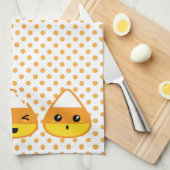 Kawaii Candy Corn Kitchen Towel Theedoek (Quarter Fold)