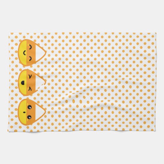 Kawaii Candy Corn Kitchen Towel Theedoek (Horizontaal)