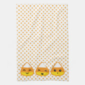 Kawaii Candy Corn Kitchen Towel Theedoek (Verticaal)