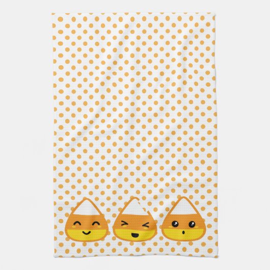 Kawaii Candy Corn Kitchen Towel Theedoek (Verticaal)