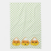 Kawaii Candy Corn Kitchen Towel Theedoek (Verticaal)