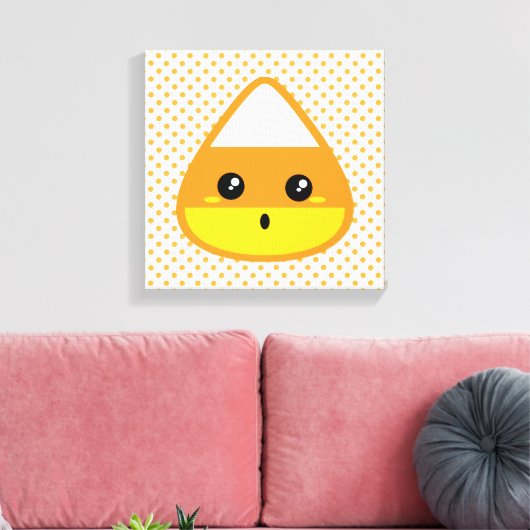 Kawaii Candy Corn Wrapped Canvas (Insitu (Woonkamer))