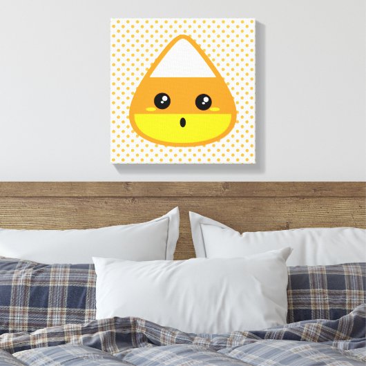 Kawaii Candy Corn Wrapped Canvas (Insitu (Slaapkamer))
