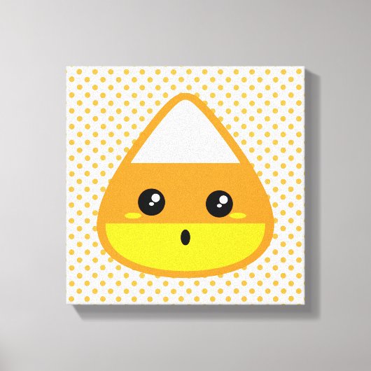 Kawaii Candy Corn Wrapped Canvas Afdruk (Voorkant)