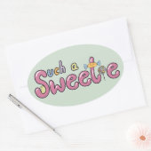 Kawaii Candy Themed Motif Ovale Sticker (Envelop)