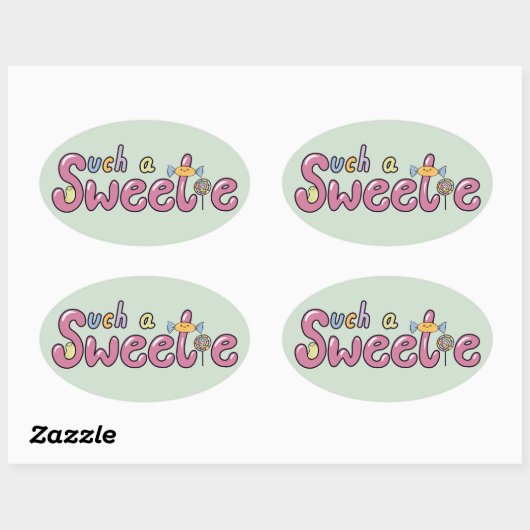 Kawaii Candy Themed Motif Ovale Sticker (Vel)