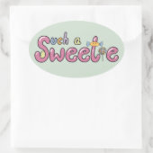 Kawaii Candy Themed Motif Ovale Sticker (Tas)