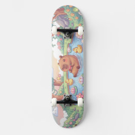 Kawaii capy in een vijver persoonlijk skateboard