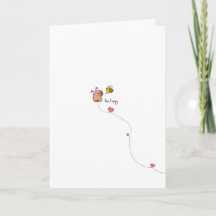 Kawaii Capybara Bij Pun Valentijnkaart Kaart
