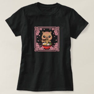 Kawaii Capybara Eet Ramen Noedels Japans T-shirt