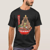 Kawaii Capybara eten Ramen Noedels Anime Japans T-shirt (Voorkant)