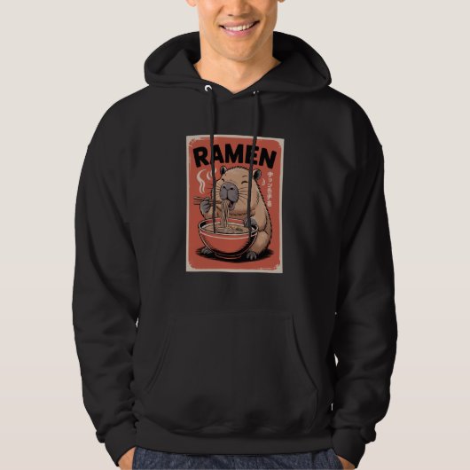 Kawaii Capybara Japanese Noodles Funny Ramen Lover Hoodie (Voorkant)
