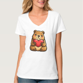 Kawaii Capybara met Hart Lieve Valentijn Capybara T-shirt