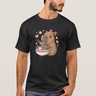 Kawaii Capybara Ramen Schattige Capy Lover Food Ki T-shirt