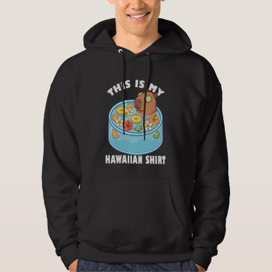 Kawaii Capybara Spa Pool Hawaiian Tropical Fruit B Hoodie (Voorkant)