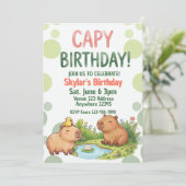 Kawaii Capybara Verjaardag Kaart (Staand voorkant)