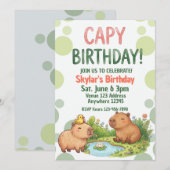 Kawaii Capybara Verjaardag Kaart (Voorkant / Achterkant)