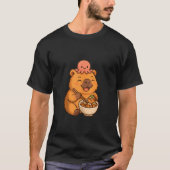 Kawaii Capybara with Octopus Eating Takoyaki Japan T-shirt (Voorkant)