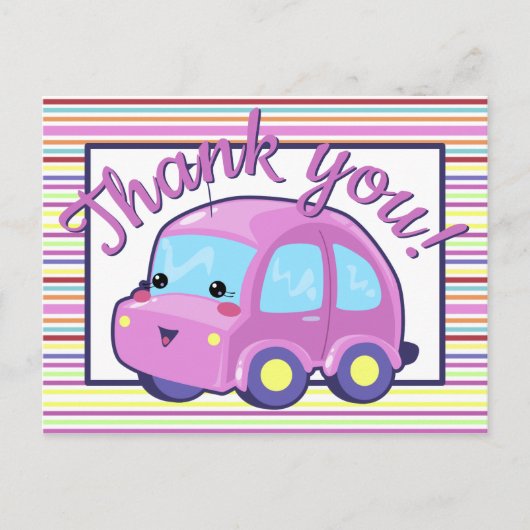 Kawaii Car Briefkaart (Voorkant)