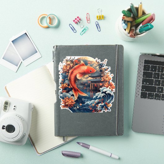Kawaii Carp Dragon Gate Sticker (iPad Cover)