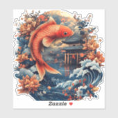 Kawaii Carp Dragon Gate Sticker (Vel)