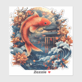 Kawaii Carp Dragon Gate Sticker