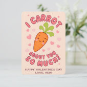 Kawaii Carrot Classroom Valentijn Kaarten (Staand voorkant)