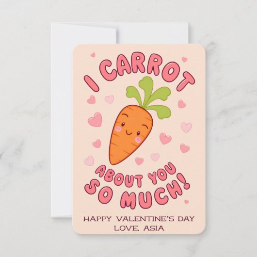 Kawaii Carrot Classroom Valentijn Kaarten (Voorkant)