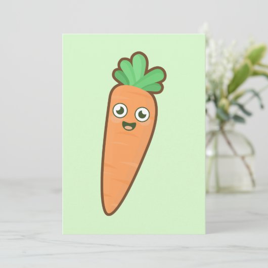 Kawaii Carrot Kaart (Staand voorkant)