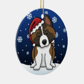 Kawaii Cartoon Akita kerstversiering Keramisch Ornament (Rechts)