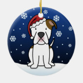 Kawaii Cartoon American Bulldog Kerstmis Keramisch Ornament (Achterkant)