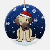 Kawaii Cartoon Anatolian Shepherd Dog Kerstmis Keramisch Ornament (Achterkant)