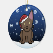 Kawaii Cartoon Australian Kelpie Kerstmis Keramisch Ornament (Links)