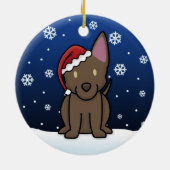 Kawaii Cartoon Australian Kelpie Kerstmis Keramisch Ornament (Achterkant)