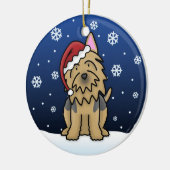Kawaii Cartoon Australian Terrier Kerstmis Keramisch Ornament (Links)