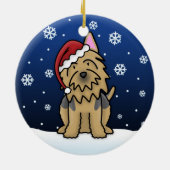 Kawaii Cartoon Australian Terrier Kerstmis Keramisch Ornament (Achterkant)