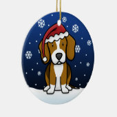 Kawaii Cartoon Beagle Kerstmis Keramisch Ornament (Rechts)