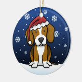 Kawaii Cartoon Beagle Kerstmis Keramisch Ornament (Links)