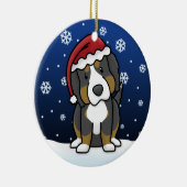 Kawaii Cartoon Bernese Mountain Dog Kerstmis Keramisch Ornament (Rechts)