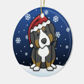 Kawaii Cartoon Bernese Mountain Dog Kerstmis Keramisch Ornament (Links)