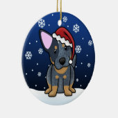 Kawaii Cartoon Blue Heeler kerstversiering Keramisch Ornament (Rechts)