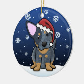 Kawaii Cartoon Blue Heeler kerstversiering Keramisch Ornament (Links)